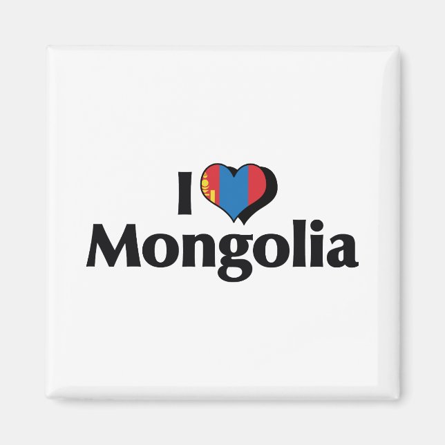 I Love Mongolia Flag Magnet (Front)