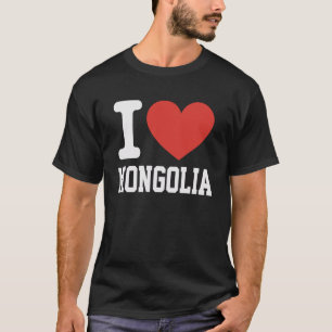 I Love Mongolia Heart Souvenir Lovers Pride Travel T-Shirt