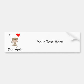 I Love Monkeys (2) Bumper Sticker