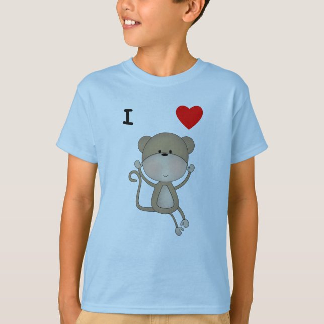I Love Monkeys T-Shirt (Front)