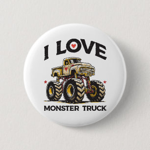 I Love Monster Truck 6 Cm Round Badge