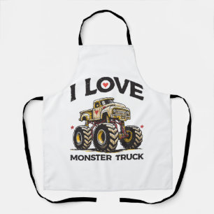 I Love Monster Truck Apron