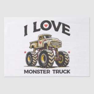 I Love Monster Truck Tissue Paper