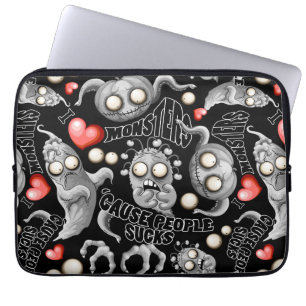 I Love Monsters 'cause People Sucks Laptop Sleeve