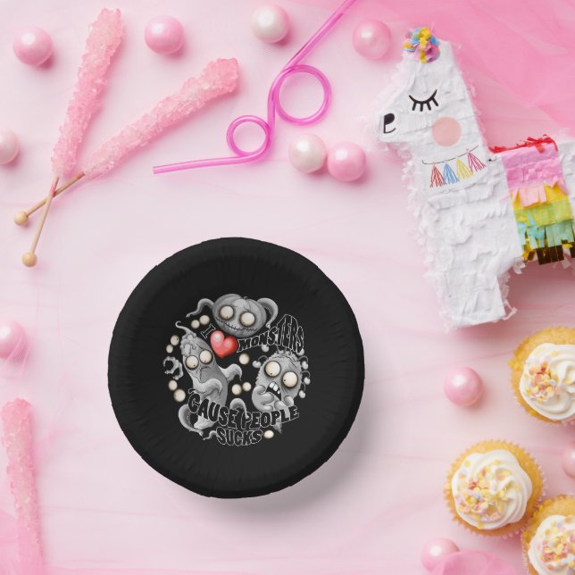 I Love Monsters 'cause People Sucks Paper Plate (Party)