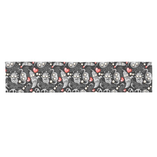 I Love Monsters 'cause People Sucks Short Table Runner (Horizontal)