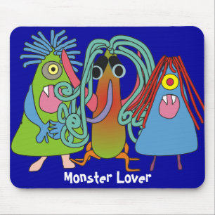 "I Love Monsters" Gifts Mouse Pad