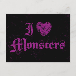 I Love Monsters Postcard