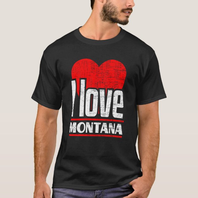 I Love Montana Best Home State I Heart Montana T-Shirt (Front)