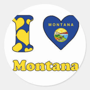 I love Montana Classic Round Sticker