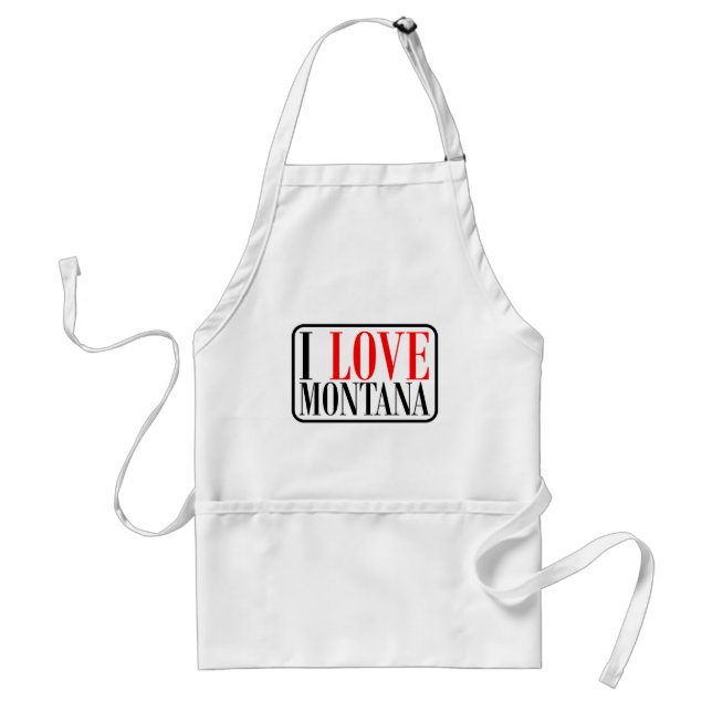I Love Montana Design Standard Apron (Front)