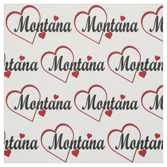 I Love Montana Hearts Fabric (Swatch)