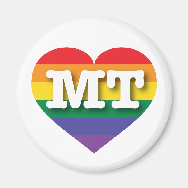 I Love Montana Rainbow Heart Magnet (Front)