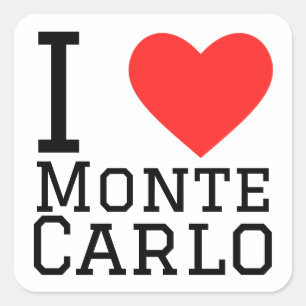 I love Monte carlo Square Sticker