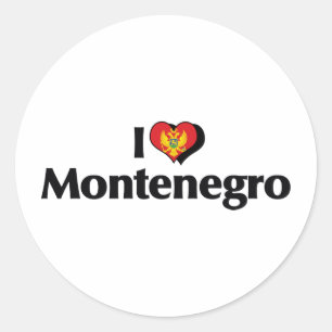 I Love Montenegro Flag Classic Round Sticker
