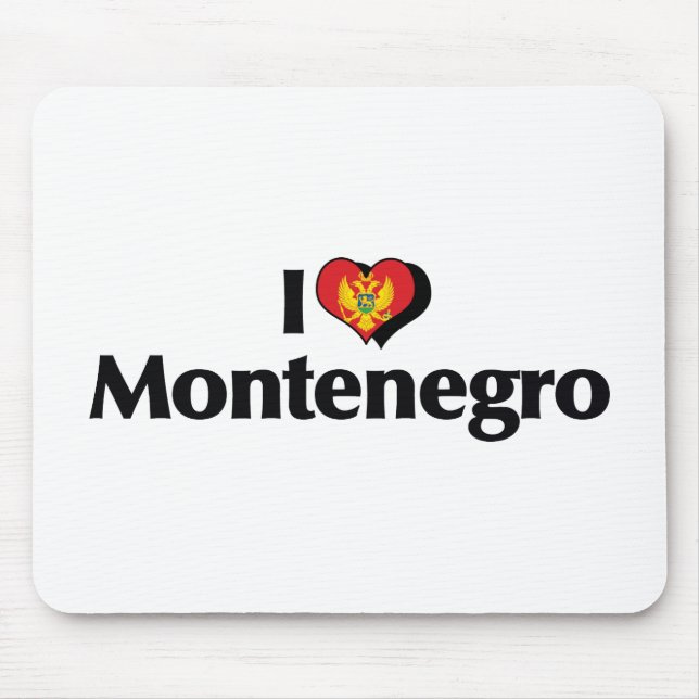 I Love Montenegro Flag Mouse Pad (Front)