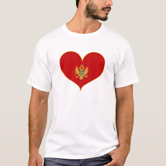 I Love Montenegro Flag T-Shirt (Front)