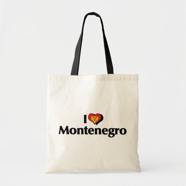 I Love Montenegro Flag Tote Bag (Front)