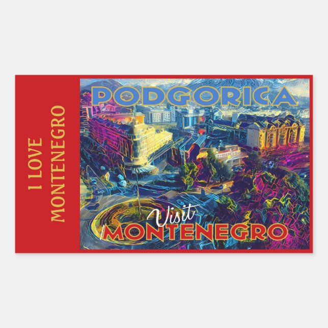 I Love Montenegro Rectangular Sticker (Front)
