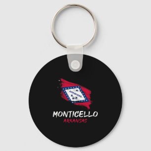I Love Monticello Arkansas Splatter Trip Vacation Key Ring
