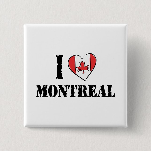 I Love Montreal Canada 15 Cm Square Badge (Front)