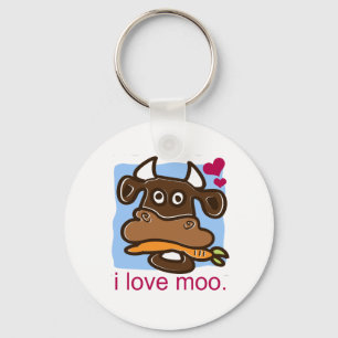 I Love Moo Key Ring