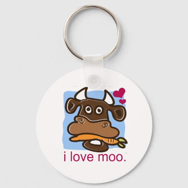 I Love Moo Key Ring (Front)