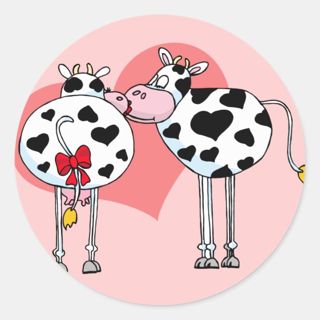 I Love Moo Valentines Stickers (Front)
