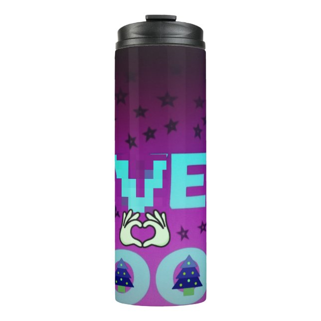 "I Love Moon" – A Whimsical Celestial Art Design Thermal Tumbler (Front)