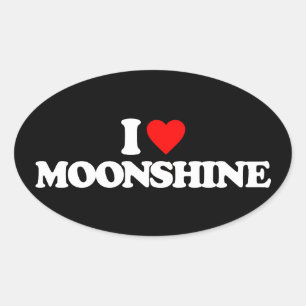 I LOVE MOONSHINE OVAL STICKER