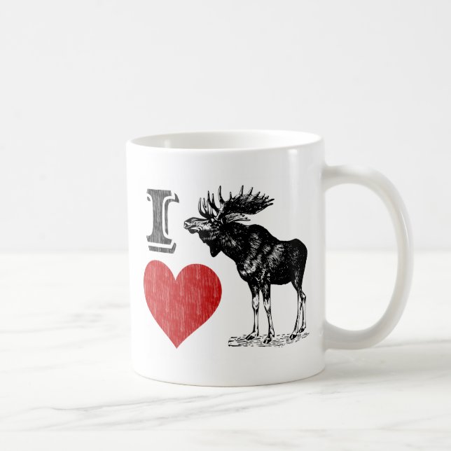 I Love Moose Coffee Mug (Right)