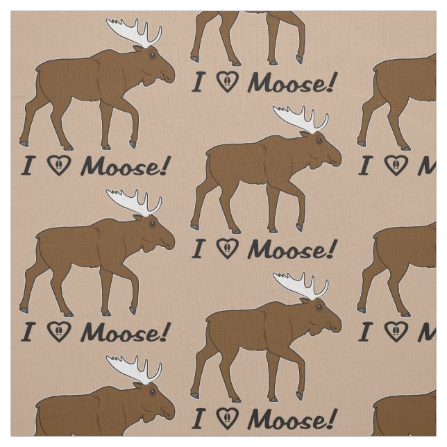 I Love Moose! Fabric (Swatch)