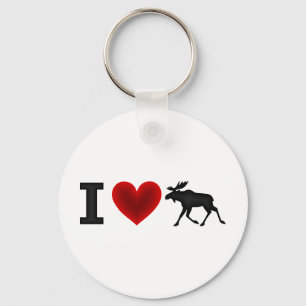 I Love Moose Key Ring