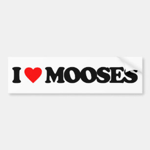 I LOVE MOOSES BUMPER STICKER