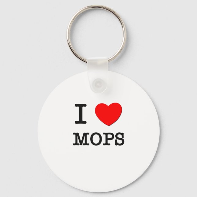 I Love Mops Key Ring (Front)