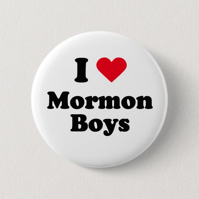 I love mormon boys 6 cm round badge (Front)