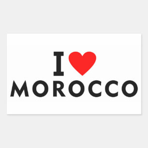 I love Morocco country like heart travel tourism Rectangular Sticker
