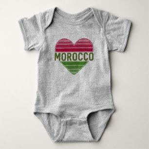 I Love Morocco, Moroccan Heart Baby Bodysuit