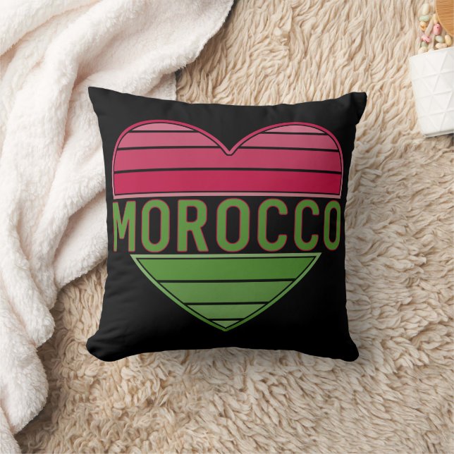 I Love Morocco, Moroccan Heart Cushion (Blanket)