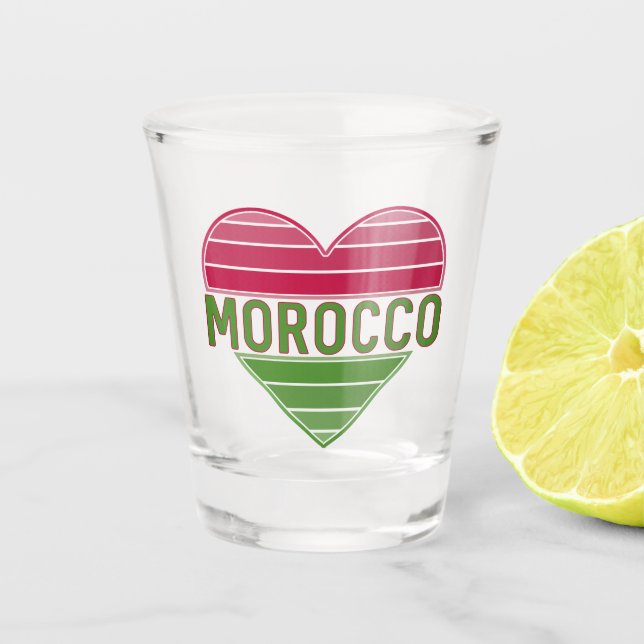 I Love Morocco, Moroccan Heart Shot Glass (Front)