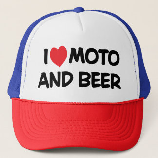 i LOVE MOTO AND BEER Trucker Hat