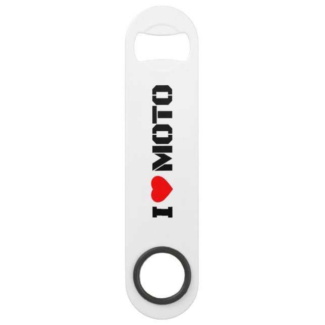 I Love Moto Bottle Opener (Front)