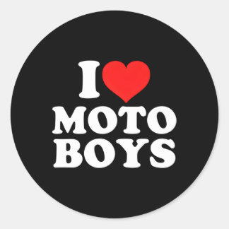 I Love Moto Classic Round Sticker