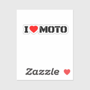 I Love Moto Motorcycle Sticker