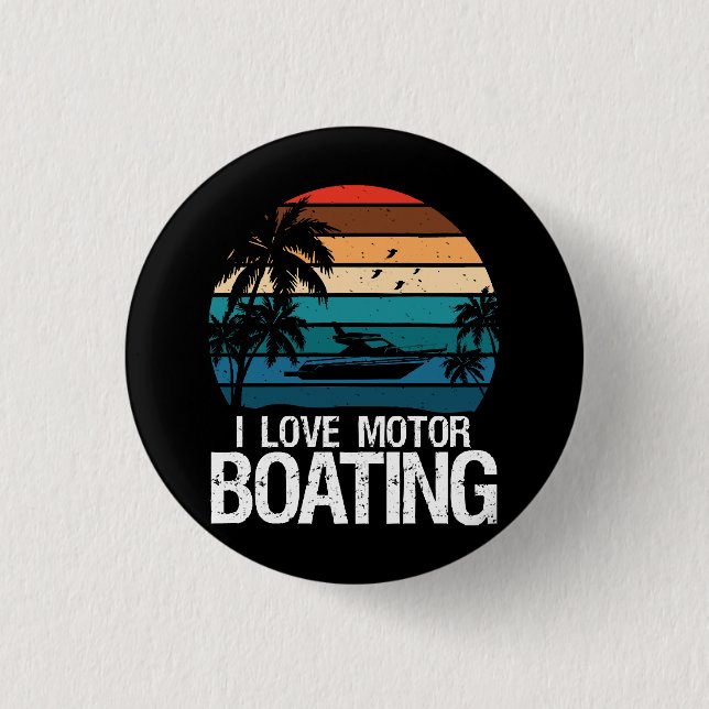 I Love Motorboating  3 Cm Round Badge (Front)