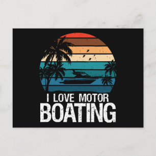 I Love Motorboating Holiday Postcard