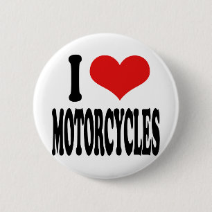 I Love Motorcycles 6 Cm Round Badge