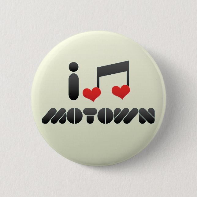 I Love Motown 6 Cm Round Badge (Front)