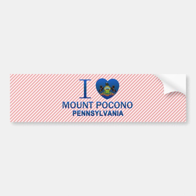 I Love Mount Pocono, PA Bumper Sticker (Front)