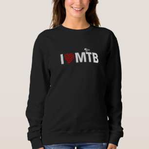 I Love Mountain Biking Mtb Chain Heart Downhill Sweatshirt